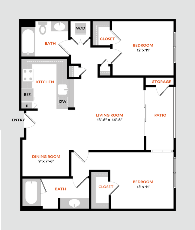 Plan 2B 1306 floor plan